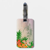 Gepäckanhänger der neuen Ehefrau Tropical Blume (Rückseite vertikal)