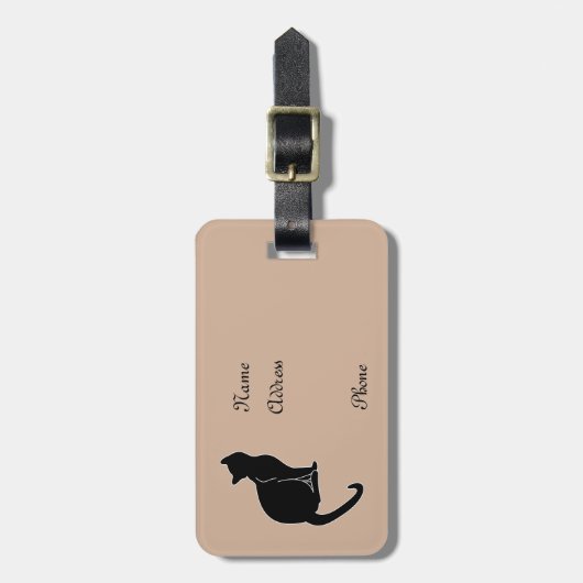 Gepäckanhänger der schwarzen Katze (Vorderseite vertikal)