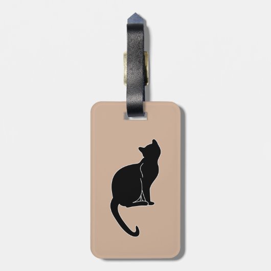 Gepäckanhänger der schwarzen Katze (Rückseite vertikal)