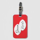 Gepäckanhänger des modernen Paares - Hochzeit (Vorderseite Vertikal)