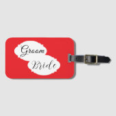 Gepäckanhänger des modernen Paares - Hochzeit (Vorderseite (Horizontal))