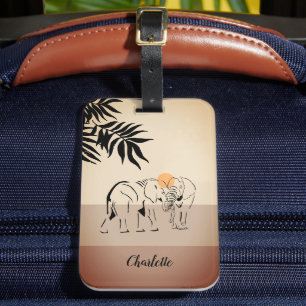 Gepäckanhänger "Elefant Liebhaber" mit Monogramm