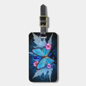 Gepäckanhänger - Entwurf: Blauer Schmetterling (Vorderseite vertikal)