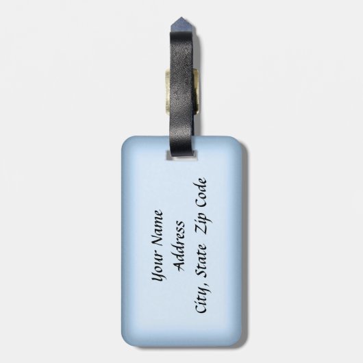 Gepäckanhänger - Entwurf: Blauer Schmetterling (Rückseite vertikal)