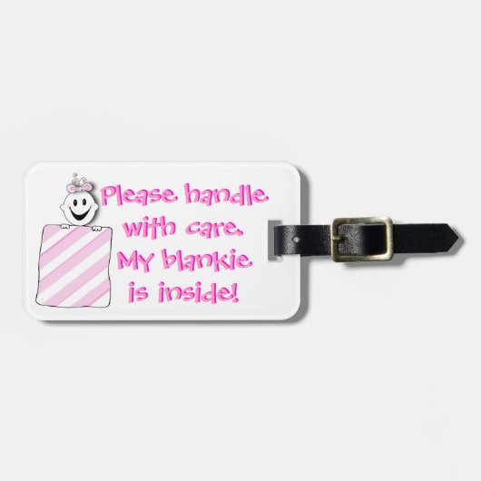 Gepäckanhänger; Etikettenpapier: Mit Vorsicht umge Gepäckanhänger (Vorderseite horizontal)