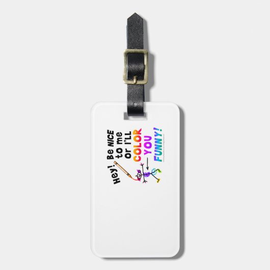 Gepäckanhänger - färben Sie Sie lustig (Vorderseite vertikal)