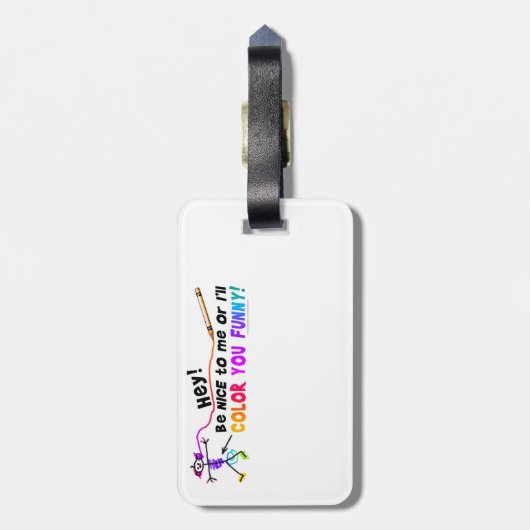 Gepäckanhänger - färben Sie Sie lustig (Rückseite vertikal)