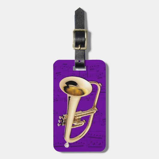 Gepäckanhänger - Flugelhorn - wählen Sie Farbe (Vorderseite vertikal)