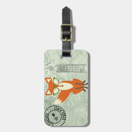 Gepäckanhänger Fox London (Vorderseite vertikal)
