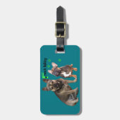 Gepäckanhänger französische Bulldoggen (Vorderseite vertikal)