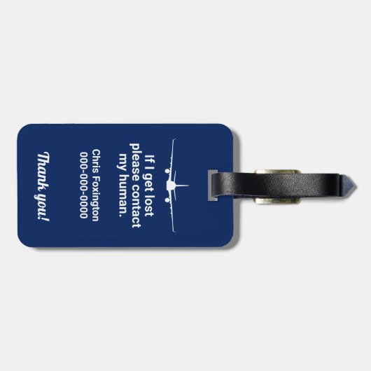 Gepäckanhänger | Funny Custom | Blau (Rückseite horizontal)