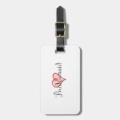 Gepäckanhänger für Brautjungfer (Vorderseite vertikal)