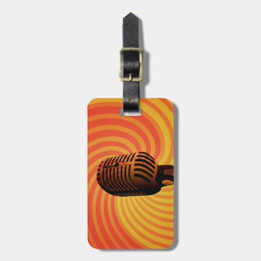 Gepäckanhänger für das Retro-Mikrofon (Vorderseite vertikal)