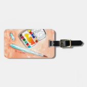 Gepäckanhänger für den Künstler unterwegs (Vorderseite horizontal)