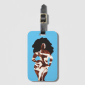 Gepäckanhänger für die schwarze Frau mit Fettschri (Vorderseite Vertikal)