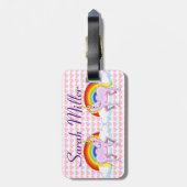 Gepäckanhänger für Einhorn, Herz und Regenbogen (Rückseite vertikal)