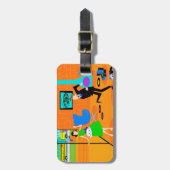 Gepäckanhänger für Eltern mit individuellem Happy  (Vorderseite vertikal)