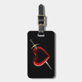 Gepäckanhänger für Herz und Dagger (Vorderseite vertikal)