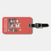 Gepäckanhänger für Katzen und Bücher (Vorderseite horizontal)