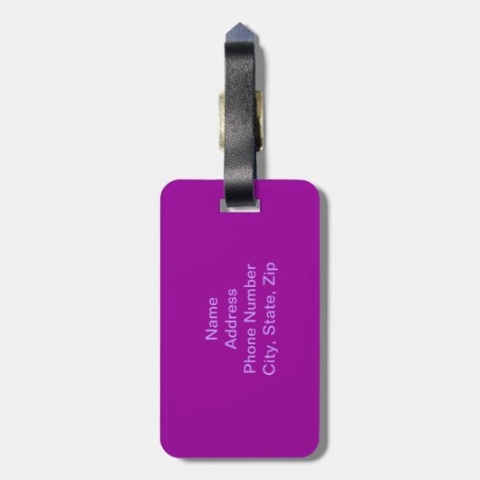 Gepäckanhänger für Lila Kleeblatt (Rückseite vertikal)