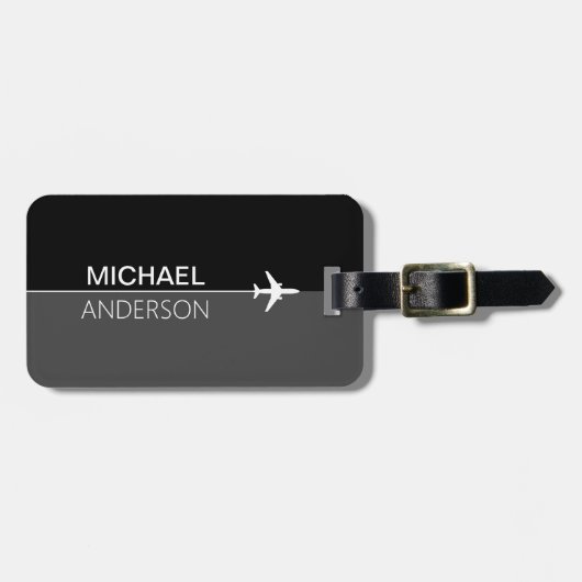 Gepäckanhänger für moderne Schwarz-Grau-Pilot (Vorderseite horizontal)