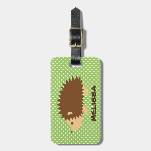 Gepäckanhänger für niedliche Igel (Vorderseite vertikal)
