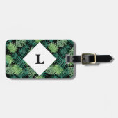 Gepäckanhänger für personalisierte tropische Blätt (Vorderseite horizontal)