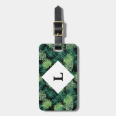 Gepäckanhänger für personalisierte tropische Blätt (Vorderseite vertikal)
