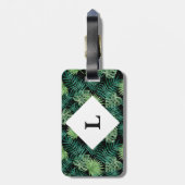 Gepäckanhänger für personalisierte tropische Blätt (Rückseite vertikal)