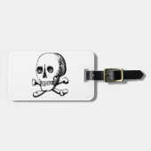 Gepäckanhänger für Schädel und Knochen (Vorderseite horizontal)