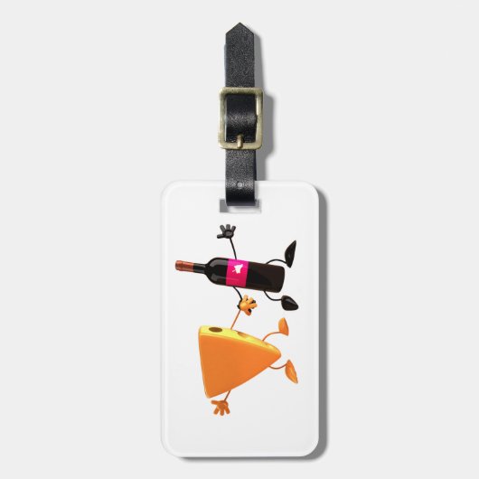 Gepäckanhänger für Wein und Käse (Vorderseite vertikal)