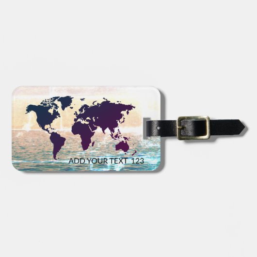 Gepäckanhänger für World Map Template (Vorderseite horizontal)