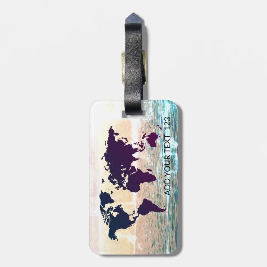 Gepäckanhänger für World Map Template (Rückseite vertikal)