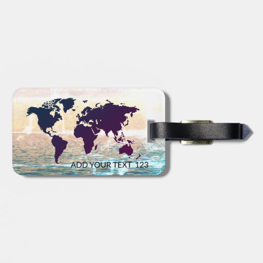 Gepäckanhänger für World Map Template (Rückseite horizontal)