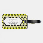 Gepäckanhänger, gelb, schwarz, weiße Streifen Gepäckanhänger (Rückseite horizontal)