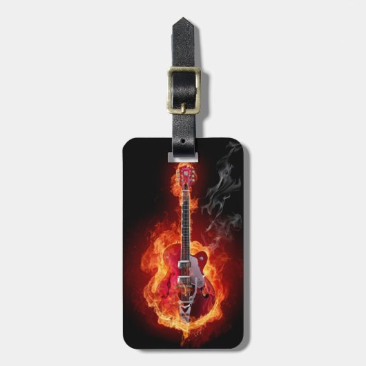 Gepäckanhänger, Gitarre, Rock-and-Roll, Hölle Gepäckanhänger (Vorderseite vertikal)