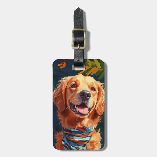 Gepäckanhänger Golden Retriever (Vorderseite vertikal)