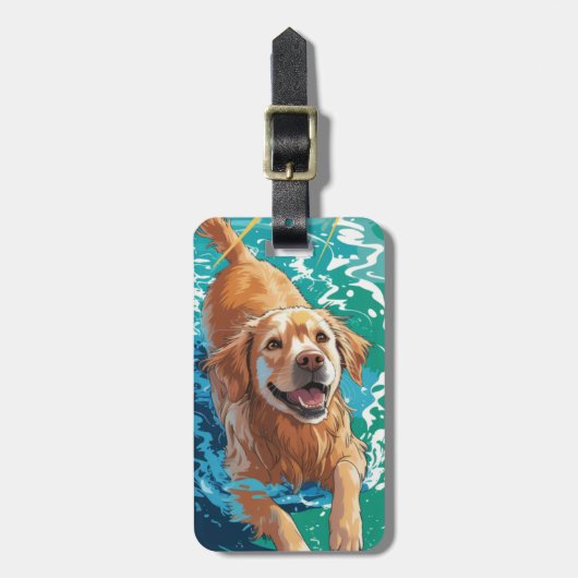 Gepäckanhänger Golden Retriever (Vorderseite vertikal)
