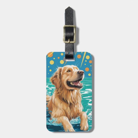 Gepäckanhänger Golden Retriever (Vorderseite vertikal)