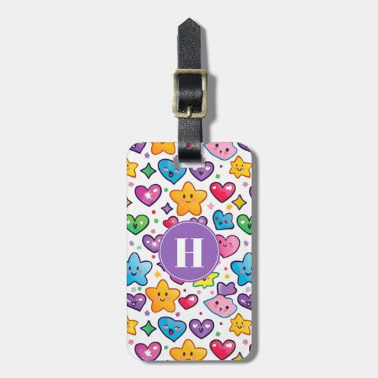 Gepäckanhänger Hearts and Stars (Vorderseite vertikal)