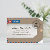 Gepäckanhänger Hochzeitdatum Rett Kraft Papier Save The Date (Stehend Vorderseite)