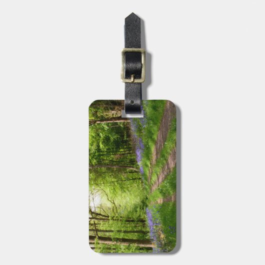 Gepäckanhänger. Hölzerne Straße des Bluebell Gepäckanhänger (Vorderseite vertikal)