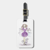 Gepäckanhänger-Illustrations-Mode-Mädchen und Gepäckanhänger (Vorderseite vertikal)