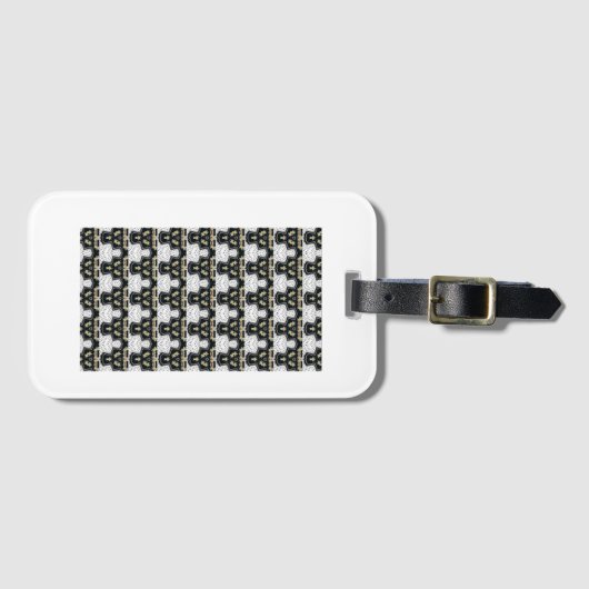 Gepäckanhänger in Schwarzweiß (Vorderseite (Horizontal))