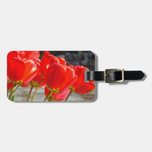 Gepäckanhänger individuell rote Tulpen Blumen Flor