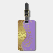 Gepäckanhänger--Lavendel-u. GoldWirbel Gepäckanhänger (Vorderseite vertikal)