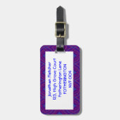 Gepäckanhänger, Lila und blaues Ogee Muster Gepäckanhänger (Vorderseite vertikal)