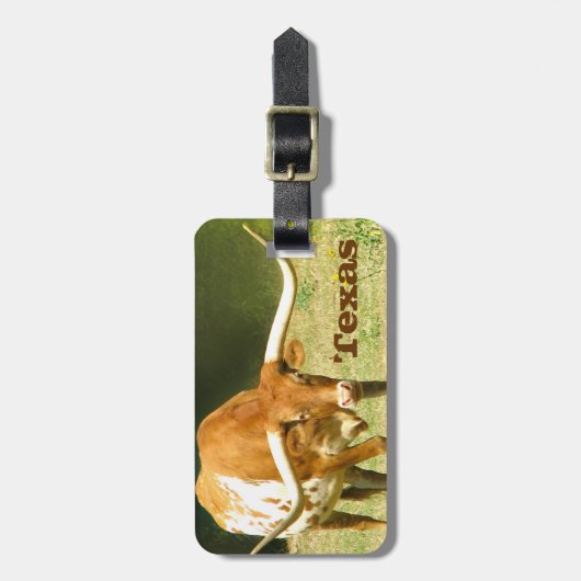 Gepäckanhänger Longhorns Texas (Vorderseite vertikal)