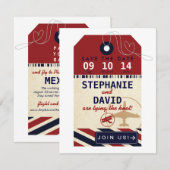 Gepäckanhänger Luftpost Speichern Datum Deutsch Save The Date (Vorne/Hinten)