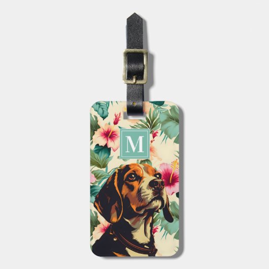 Gepäckanhänger mit Beagle-Motiv (Vorderseite vertikal)
